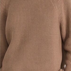 Jenni Kayne Taupe Oversized Crewneck Fisherman Sweater